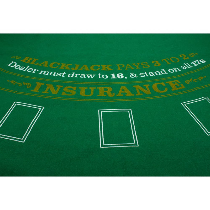 GSE Games & Sports Expert 36"x72" Casino Tabletop Felt Layout Mat (Blackjack, Craps, Roulette, Texas Hold'em, Baccarat Available) Green Blackjack - BeesActive Australia