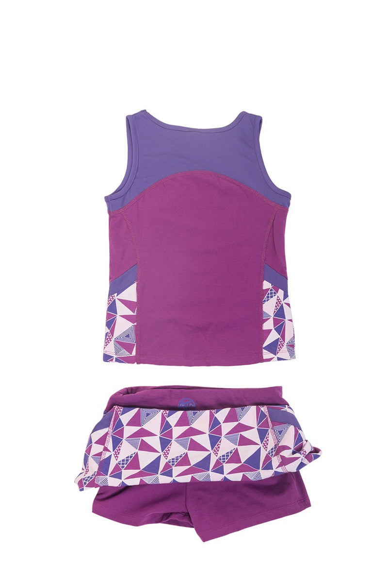 [AUSTRALIA] - Street Tennis Club Girls Tennis and Golf Tank and Skirt Set with Built in Shorts 8 Sparkaling Grape/Purple 
