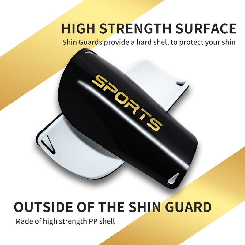 AIMISICAR Soccer Shin Guards Kids Youth, Shin Guard Sleeves and Shin Pads for 3-15 Years Old Boys and Girls for Football Games, EVA Cushioning Protection Reduces Shock and Injury Shin Guards+Sleeves,Black M ( 3'10" - 4'5" Tall ) - BeesActive Australia
