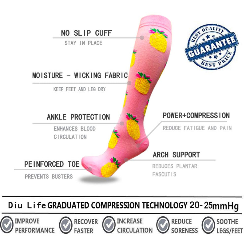 1/3 Pairs Compression Socks For Women&Men(20-30mmHg) - Best for Running,Travel,Cycling,Pregnant C -Color 1 - 1 Pair Small/Medium - BeesActive Australia