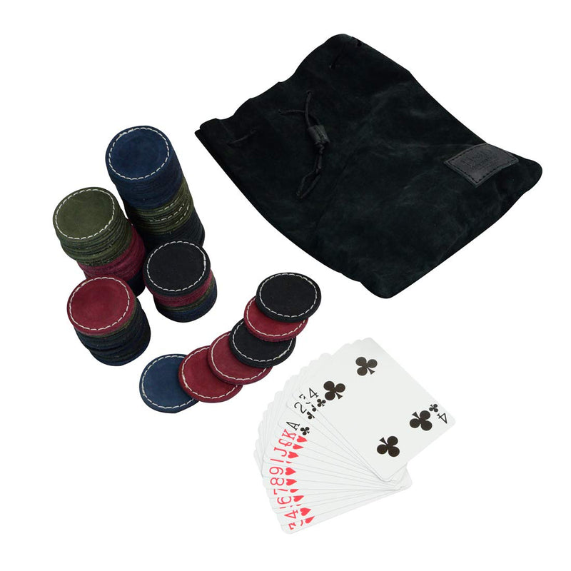 Hide & Drink, Thick Leather Poker Chips (Set of 100) W/Drawstring Bag, Game Night, Texas Holdem, Handmade Includes 101 Year Warranty :: Multicolor - BeesActive Australia