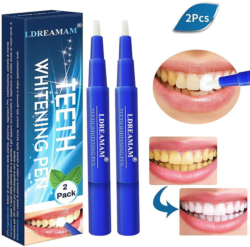 Teeth Whitening Pen,Teeth Whitening Gel,Teeth Whitening,Effectively Remove Tooth Stains,Beautiful White Smile,White Teeth for Fast Result,2pcs - BeesActive Australia