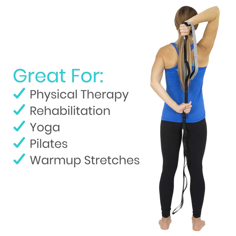 Vive Stretch Strap - Leg Stretch Band to Improve Flexibility - Stretching Out Yoga Strap - Exercise and Physical Therapy Belt for Rehab, Pilates, Dance and Gymnastics with Workout Guide Book - BeesActive Australia