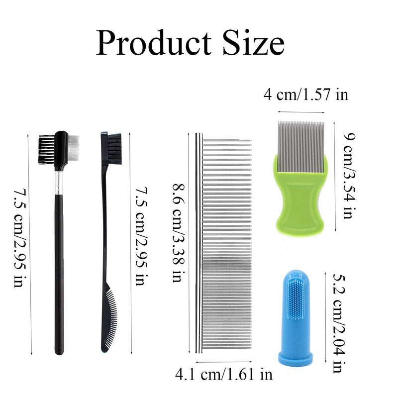 Tear Stain Remover Combs for Pets Grooming Kits Remove Flea Durable Steel Sets Eye Brush Tools for Dogs Cats Puppies Stainless Lice Removing Kit Pet Cleaning Supplies Teeth Grooming 5 Types - BeesActive Australia