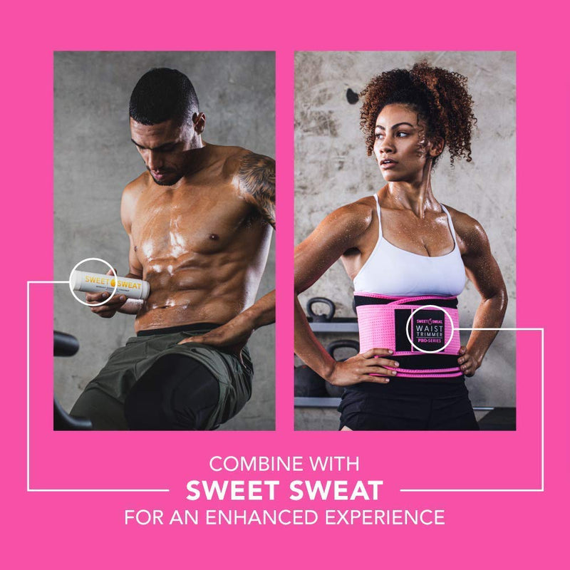 Sweet Sweat 'Pro-Series' Waist Trimmer Belt | Premium Waist Trainer with adjustable straps for a Tighter Fit & Better Sweat! Medium-Large Pink - BeesActive Australia