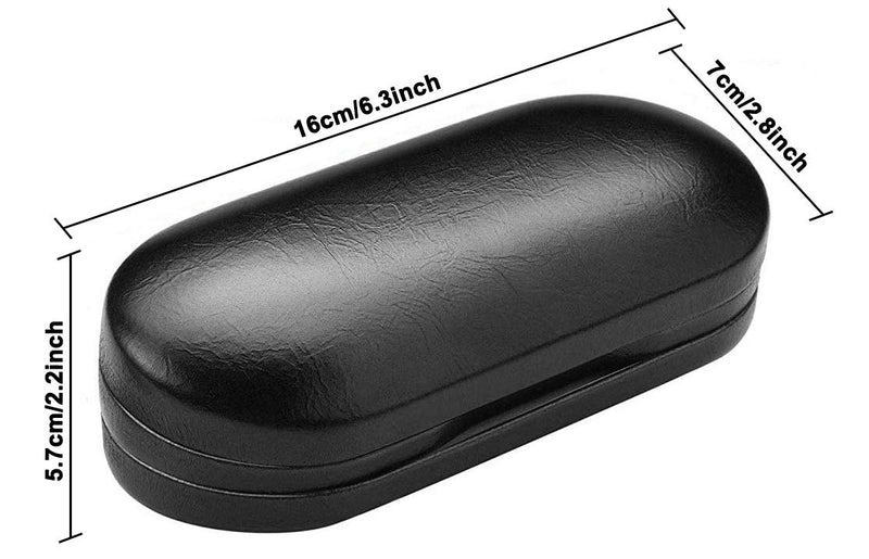 Muf 2 in 1 Double Sided Portable Contact Lens Case and Glasses Case,Dual Use Design with Built-in Mirror, Tweezer and Contact Lens Solution Bottle Included for Travel Kit(Black) Black - BeesActive Australia