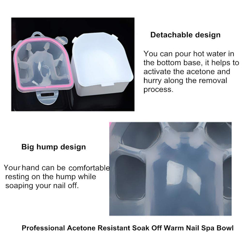 2 Pack Nail Soaking Bowl Acrylic Nail Remover Soak Off Tray Polish Remove Wash Soaker Manicure Spa Tool - BeesActive Australia
