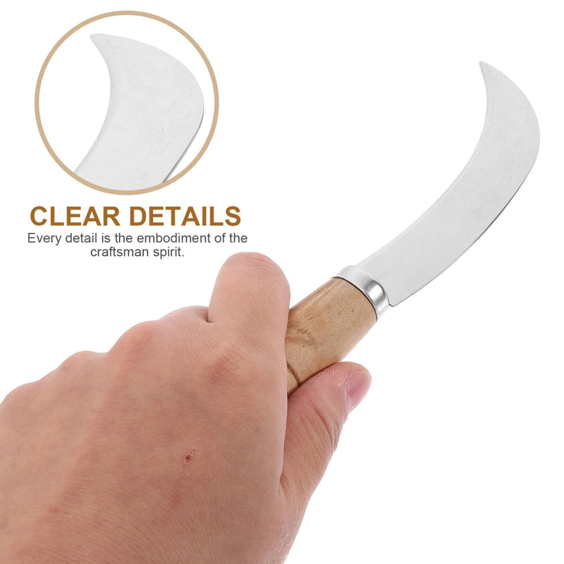 Abaodam sod cutter sickle japanese knife grass saw pruning - Stainless Steel Multifunctional Wooden Handle Fruit Pineapple Banana Knife Cutter Sickle for Restaurant Home - BeesActive Australia