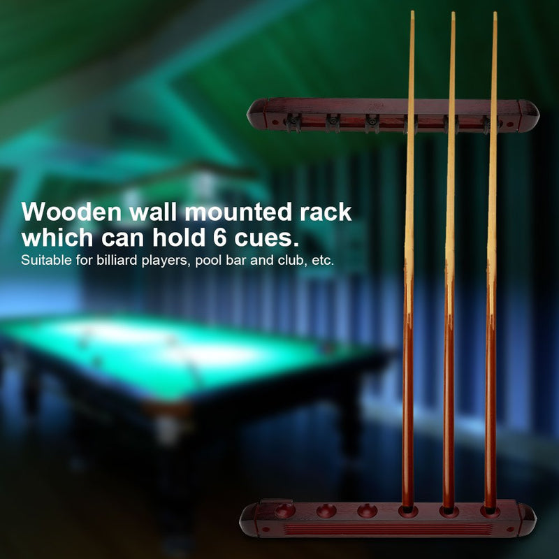[AUSTRALIA] - Zerone Billiard Pool Cue Stick Rack, Wooden Billiard Pool Stick Holder Stand Wall Mounted Organizer Suitable for Pool Bars, Clubs and Billiard Players 