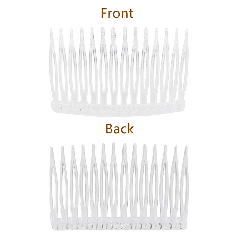 10 Pieces Hair Clip Combs,14 Teeth Hair Clip Combs Bridal Wedding Veil Comb for Women Girls Ladies,Clear - BeesActive Australia