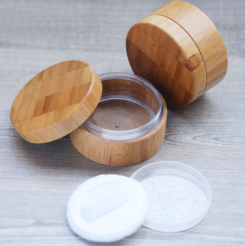 30ml Upscale Wood Cosmetic Container with Lids Loose Powder Container Travel Cosmetic Jar Pot Makeup Sample Containers Tins - BeesActive Australia