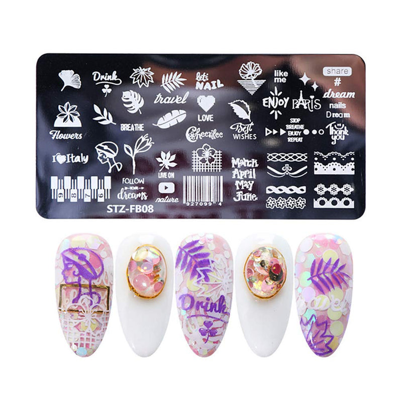 WOKOTO 6Pcs Nail Art Image Stamping Template Set Starry Sky Star Design Nail Polish Stamps Kit Manicure Stencils for DIY&Salon KIT1 - BeesActive Australia