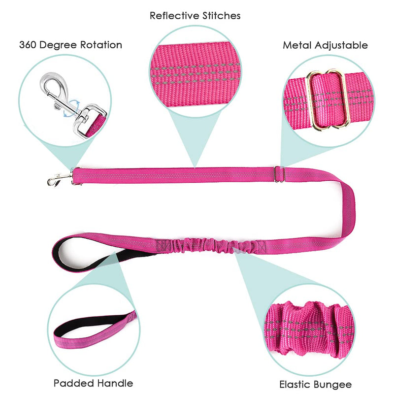 SlowTon No Pull Small Dog Harness and Leash Set, Puppy Soft Vest Harness Neck & Chest Adjustable, Reflective Lightweight Harness & Anti-Twist Pet Lead Combo for Small Medium Dogs XX-Small (Chest 11.5-15.0") A-Fuchsia - BeesActive Australia