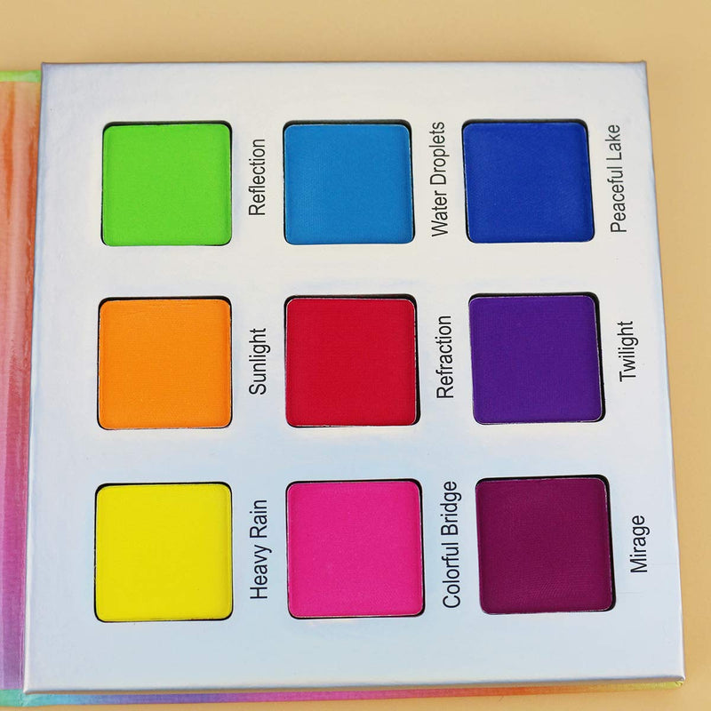 Highly Pigmented Eyeshadow Palette,YMH BEAUTE 9 Color Bright Eye Makeup Palette Colorful Matte Eye Shadow Palettes Long Lasting Waterproof Cruelty-free, Rainbow - BeesActive Australia