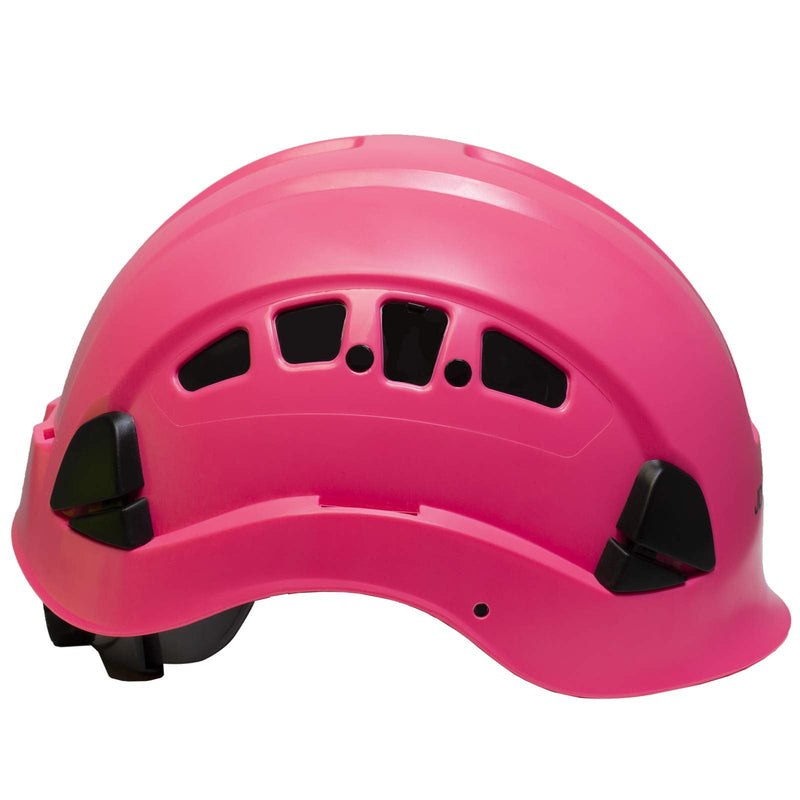 JORESTECH - ABS Work-at-Height and Rescue Hard Hat Slotted Ventilated Helmet w/ Adjustable Ratchet 6-Point Suspension ANSI Z89.1-14 Pink - BeesActive Australia