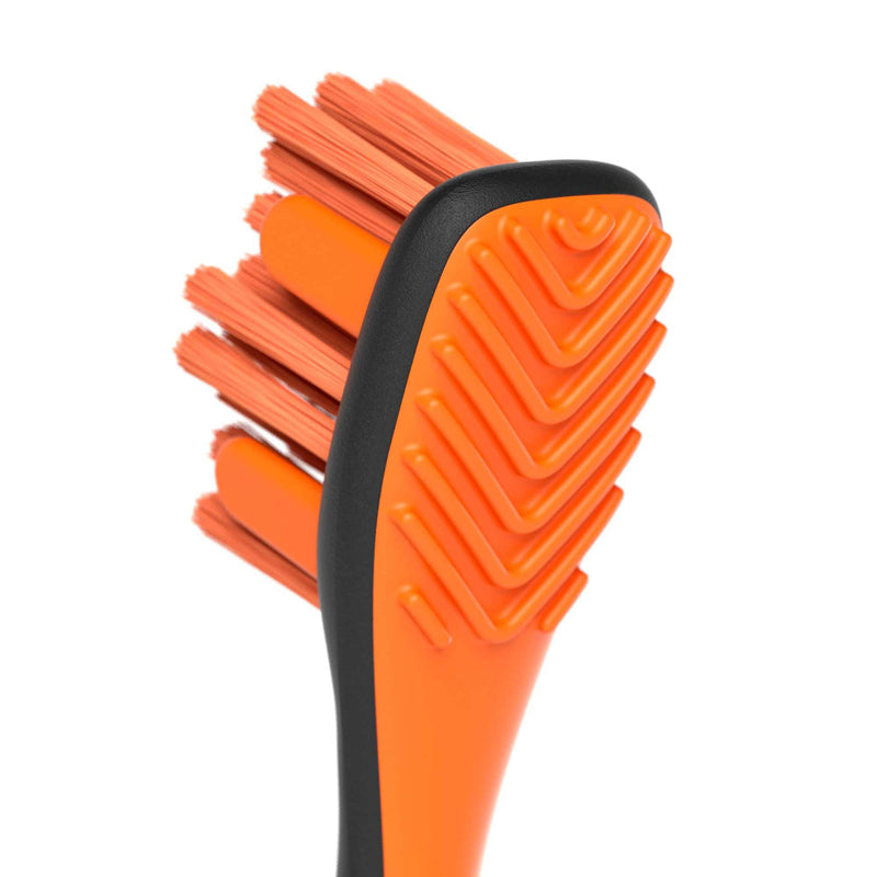 Pet Toothbrush for Dogs and Cats by Brushmate - Dual Size Angled Soft Brush Heads, Ergonomic Handle with a Flat Center That enhances Grip Control Orange - BeesActive Australia