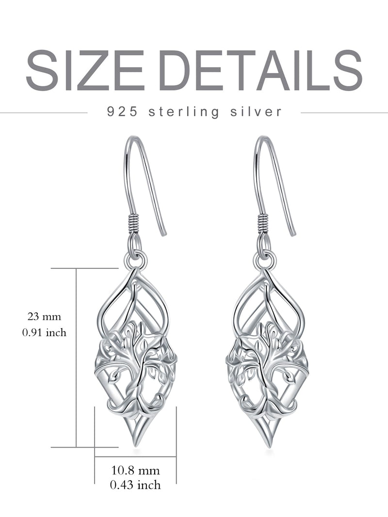 WINNICACA Tree of Life Earrings Sterling Silver Tree of Life Leverback Dangle Earring Tree of Life Jewelry Gifts for Women Girls Birthday Style 3 - BeesActive Australia