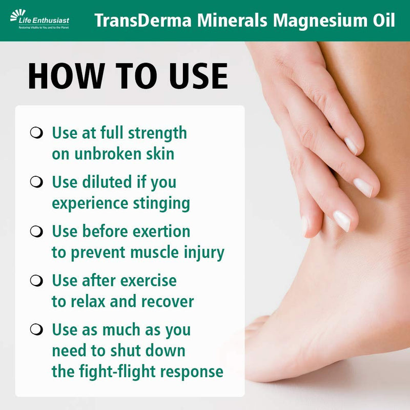 Transderma Magnesium Oil 4 oz - Pure Liquid Magnesium Chloride Hexahydrate, Made With Ancient Minerals Magnesium, Fast Absorbing Through the Skin 4 Fl Oz (Pack of 1) - BeesActive Australia