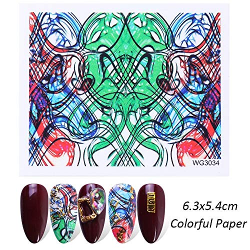 NAIL ANGEL 45 Sheets Nail Art Water Decals Water Transfer Sticker Snowflake Prints Abstract Art Design Different Pattern Decals for fingernail and toenail Manicure (45sheets) 10081 - BeesActive Australia