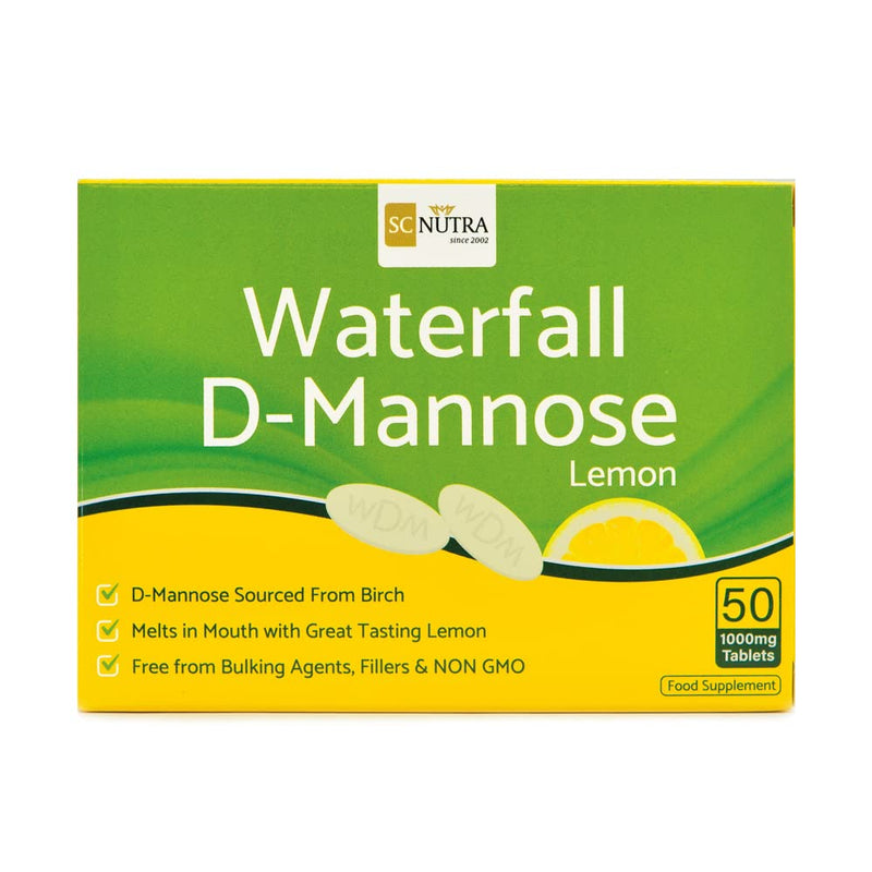 D-mannose Tablets 1000mg with Lemon Juice - Waterfall D-Mannose Chewable Tablets by SC Nutra (Sweet Cures) - BeesActive Australia