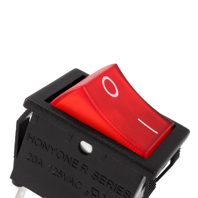 [AUSTRALIA] - uxcell 5Pcs AC 16A/125V 16A/250V DPST 4Pin 2 Position I/O On/Off LED Light Boat Red Backlit Rocker Switches 