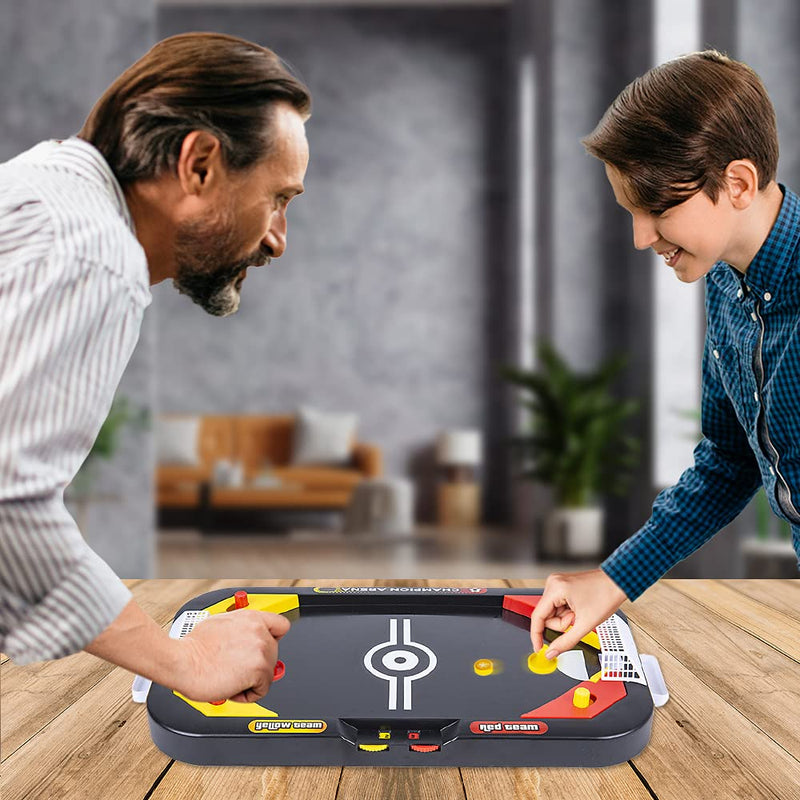 Gamie 2 in 1 Sports Tabletop Game for Kids, Soccer and Hockey Table Game for Indoor Fun, Includes Pucks, Balls, and Strikers, Fits on Table or Floor for Hours of Action-Packed Play - BeesActive Australia