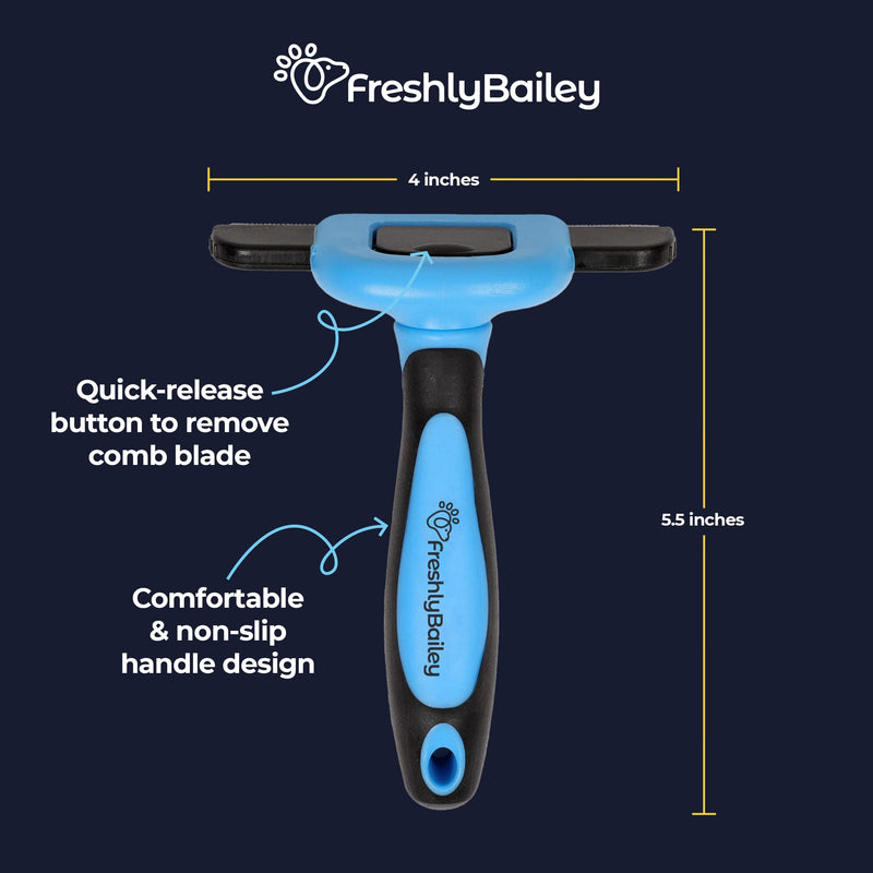 Freshly Bailey Deshedding Brush for Short Haired Dogs & Cats - Cat and Dog Brush for Shedding Short Hair - Highly Effective Deshedder Grooming Comb - BeesActive Australia