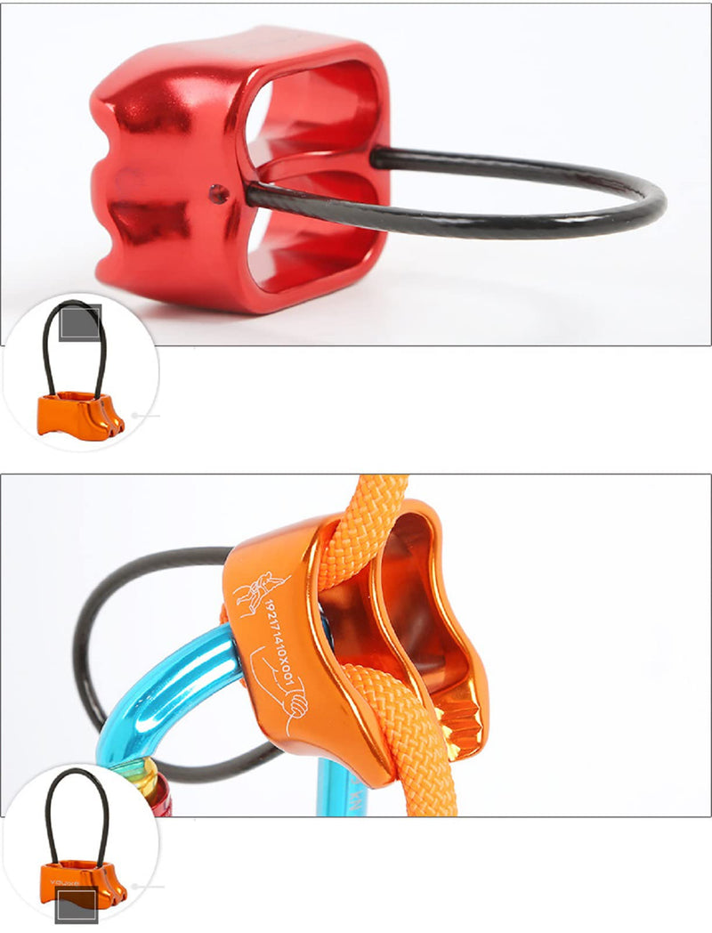 Yundxi 25KN Rappel ATC Belay Device Aluminum V-grooved Rock Climbing Rappelling Descender Safety Equipment Orange - BeesActive Australia
