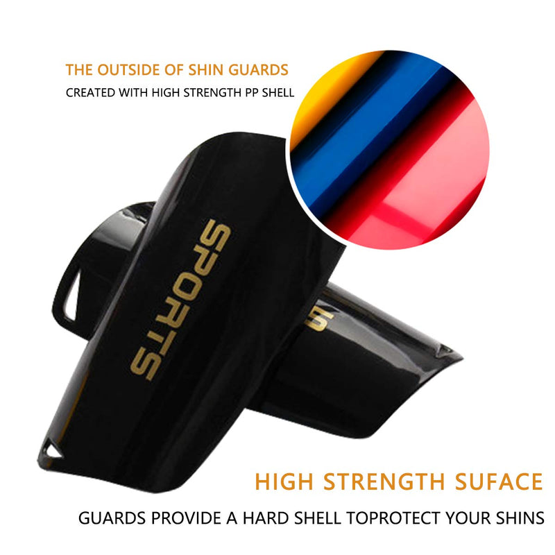 Soccer Shin Guards for Kids Youth, Shin Guard and Shin Guard Sleeves for Boys and Girls for Football Games EVA Cushion Protection Reduce Shocks and Injuries A-Black Small - BeesActive Australia
