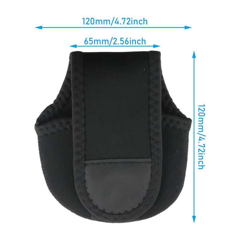 WHYHKJ Fishing Reel Bag 2pcs Fishing Reel Protective Case Cover Black Neoprene Spinning Reel Baitcasting Reel Storage Bag - BeesActive Australia