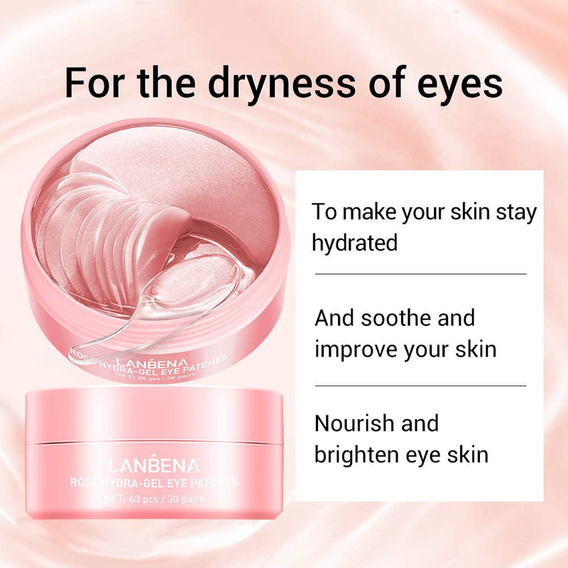 Eye Patches Rose Hydra-Gel Eye Mask Sheet Lady Skin Care Pad Remove Fine Lines Smooth Repair the Eyes Skin - BeesActive Australia