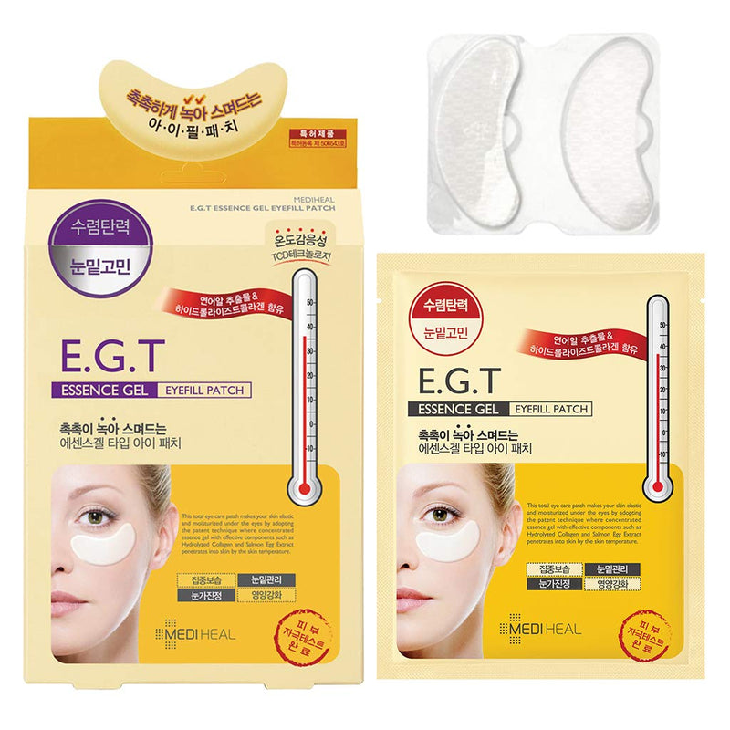 MEDIHEAL E.G.T Essence Gel Eye Fill Patch 5 Pouch - EGF, Marine Collagen Skin Elastic and Moisturizing Highly Concentrated Essence Gel Eye Patches, for Dark Circle, Aging Skin, Puffy Eyes - BeesActive Australia