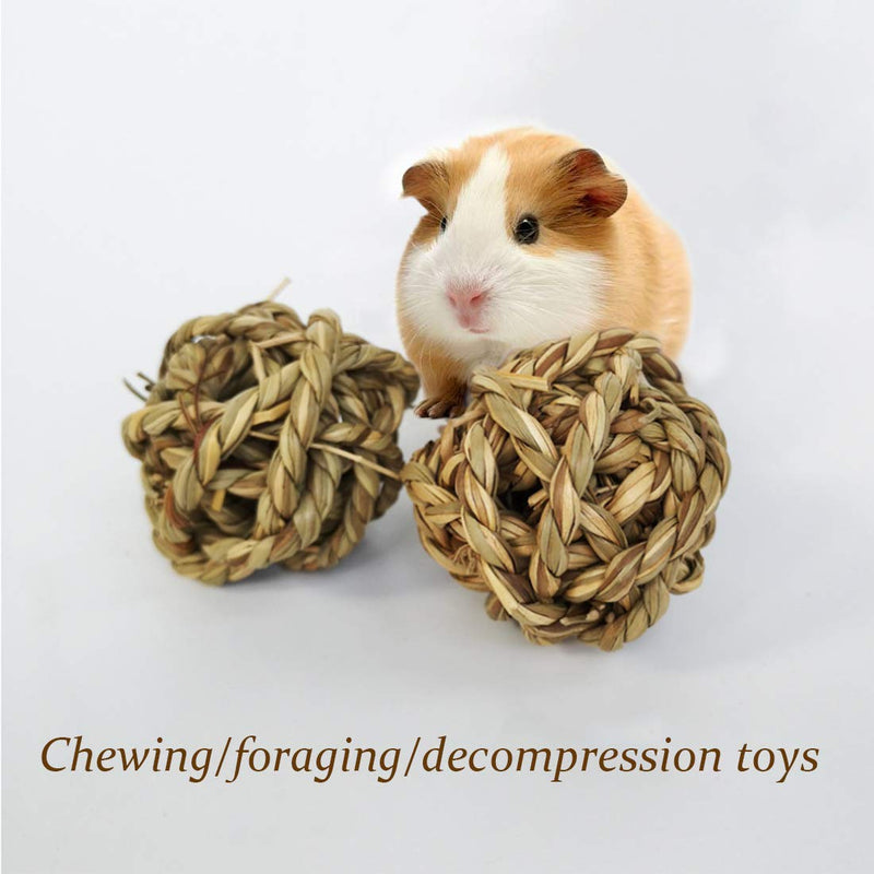 Small Animal Ball Toy, Rabbit Activity Toy, Small Animal Chew Toys Grass Ball for Hamsters Gerbils Bunny Rabbits Guinea Pigs 15 Pcs - BeesActive Australia