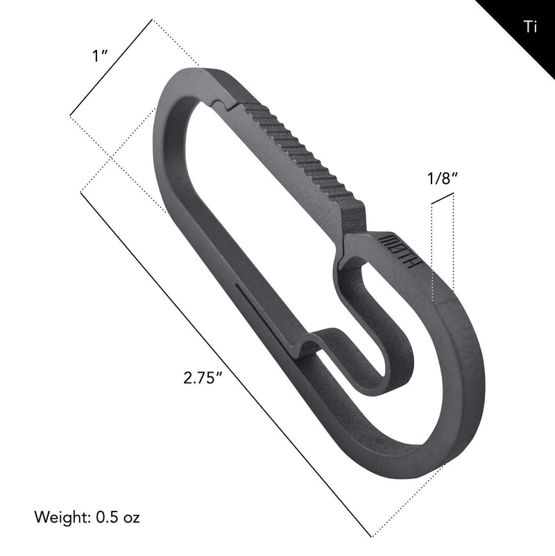 The Baxter Titanium Carabiner Keychain, by MØTH | Ultralight Everyday Carry Anti-Lost I Heavy Duty Quick Release Clip, Multipurpose for Camping, Hiking, Fishing, Traveling, Key Organizer - BeesActive Australia