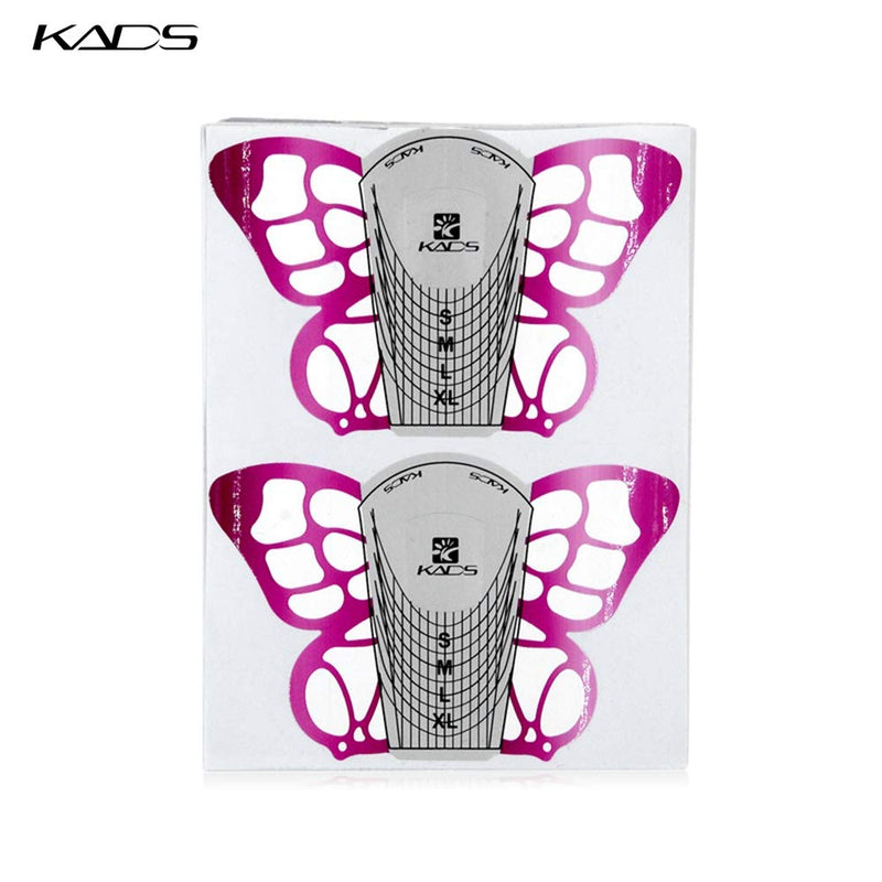 KADS 100pcs in 1 Roll Small Size Butterfly-shape Self Adhesive Gel Nail Extension Nail Forms for Acrylic Nails Tips - BeesActive Australia