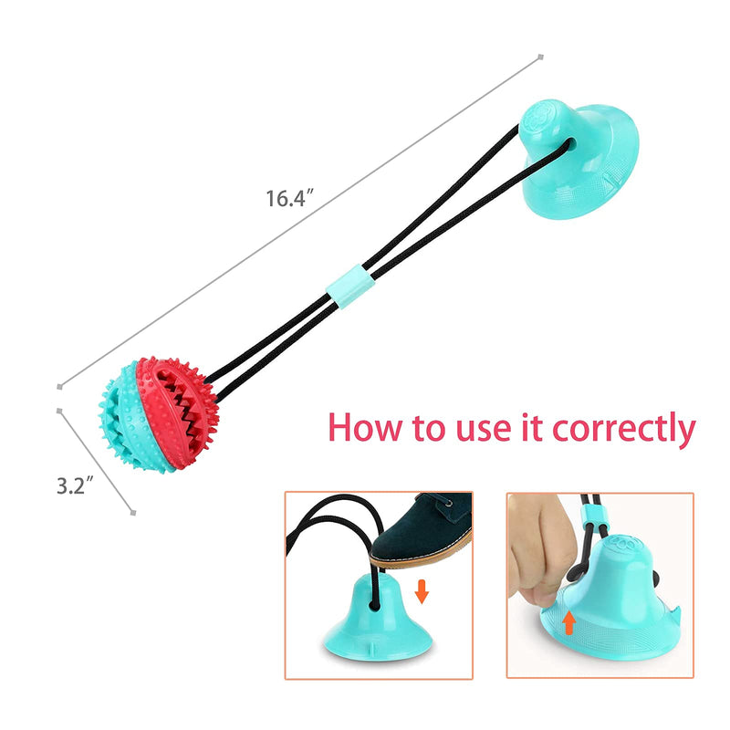 Dog Toys, Dog Chew Toys for Aggressive chewers,Dog Rope Toys with Suction Cup for Puppy Dogs,Dog Training Treats Teething Toys for Boredom, Small Dog Puzzle Toy Treat Food Dispensing Ball Toys Blue - BeesActive Australia