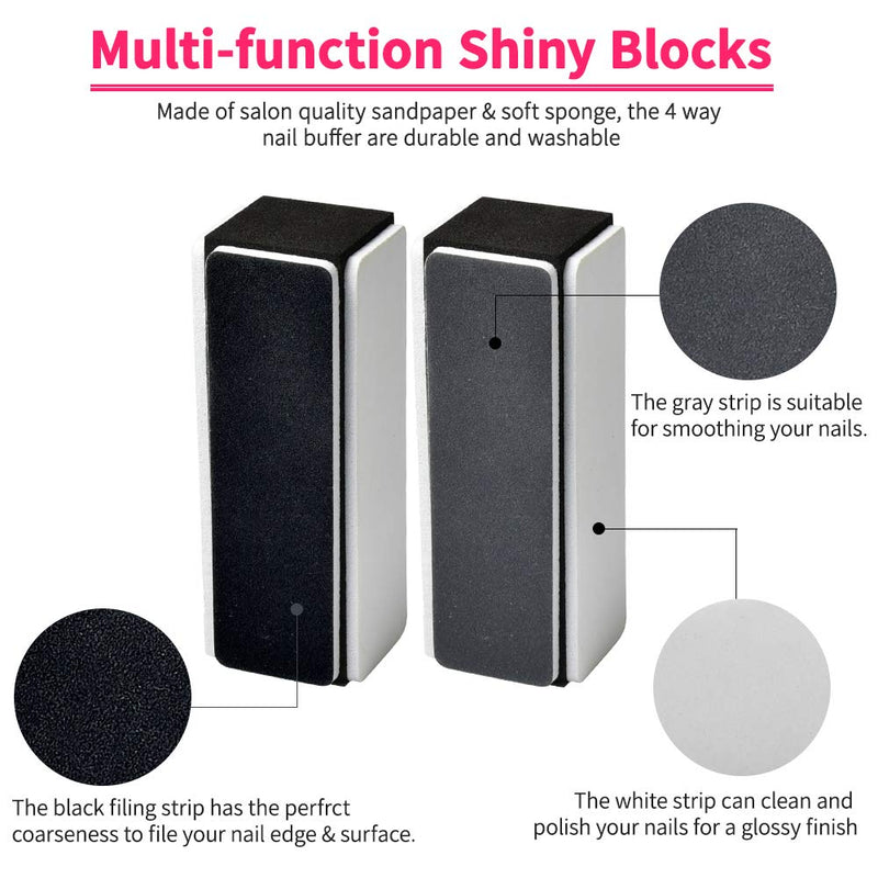 Nail Buffers Blocks,TsMADDTs Shine Nail Buffers Blocks 4-way Nail Buffer Blocks Glass Nail File Shiny Buffer Block for Natural Nail 5pcs Manicure Nail Care Tools - BeesActive Australia