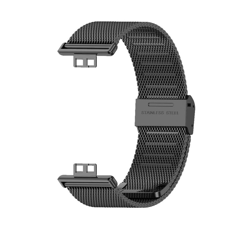 MIJOBS Band strap Compatible with Huawei Watch Fit Smartwatch Stainless Steel Bracelet Wristband Link Metal Watch Band for Watch Fit Accessories Milan,Black - BeesActive Australia