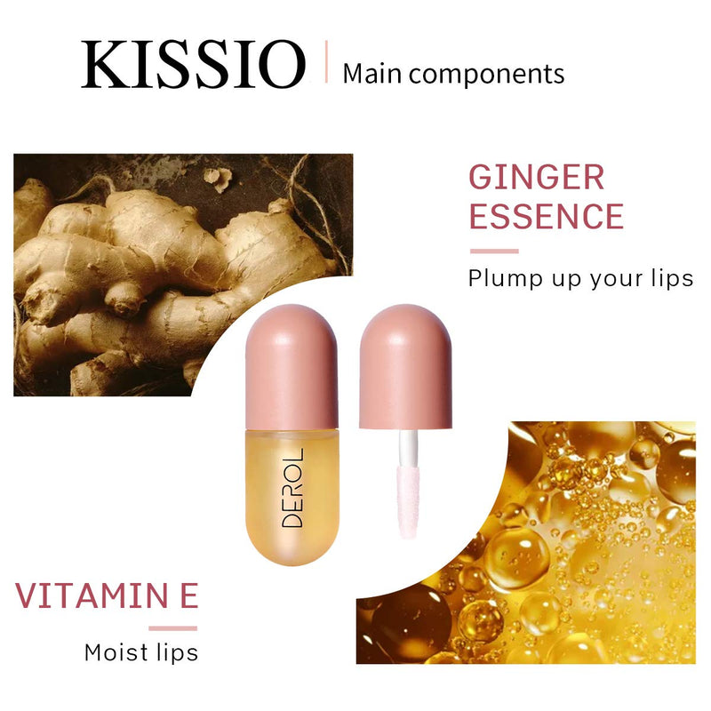 KISSIO Lip Plumper,Natural Lip Plumper,derol Lip Plumper Set,lip plumping lip gloss,lip plumper gloss,Lip Enhancer Make Lips Fuller and Moisturizing 5.5ml,Beautiful Fuller,Lip Mask 02#Light color - BeesActive Australia