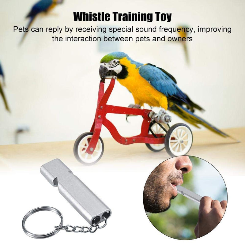 2PCS Pet Parrot Training Whistle, Dogs Birds Behavior Instruction Sound Reflex Sonic Whistle Stainless Steel Pet Flight Recall Training Tool - BeesActive Australia