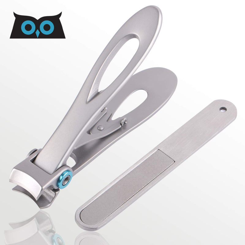 Nail Clippers for Thick Nails - DRMODE 15mm Wide Jaw Opening Extra Large Toenail Clippers Cutter with Nail File for Thick Nails, Heavy Duty Fingernail Clippers for Men, Seniors silver set - BeesActive Australia