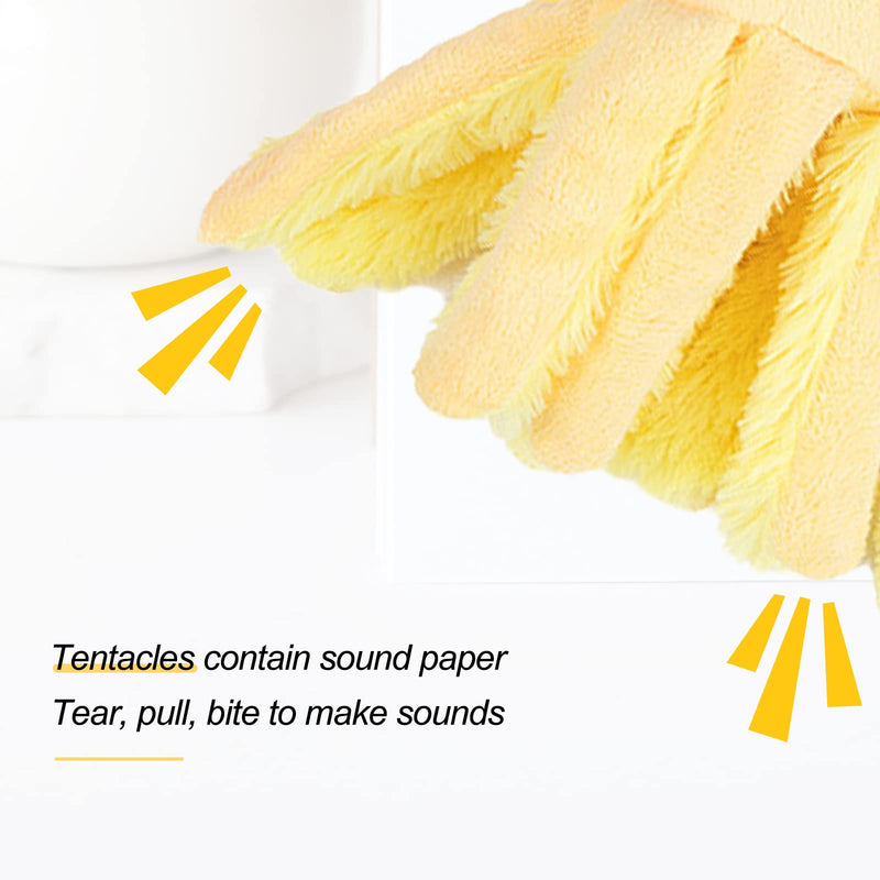 Andiker Cat Interactive Toy, Octopus-Shaped Cat Plush Toys with Crinkle Paper, Cat Toys for Indoor Cats to Scratch and Chew for Kitten Gifts and Cat Lovers Yellow - BeesActive Australia
