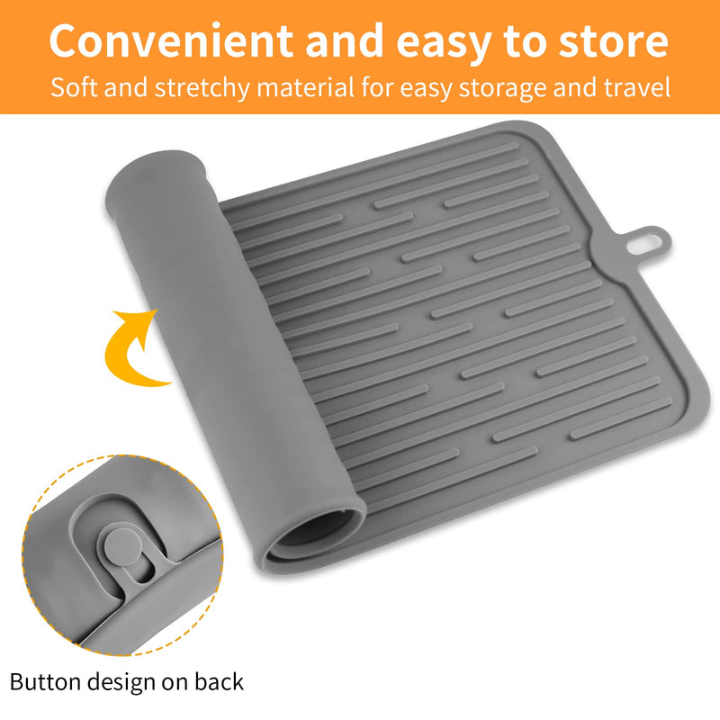 Ptlom Pet Placemat for Dog and Cat, Mat for Prevent Food and Water Overflow, Suitable for Medium and Small Pet 18" * 8" Grey - BeesActive Australia