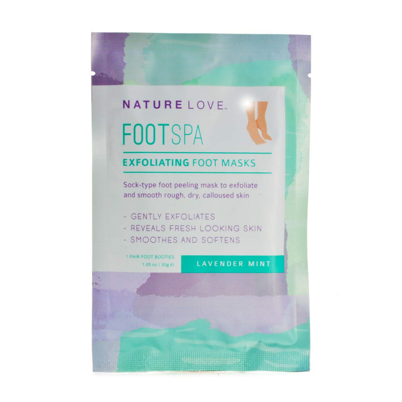 Nature Love Exfoliating Foot Mask, Lavender Mint, 3 Pack - BeesActive Australia
