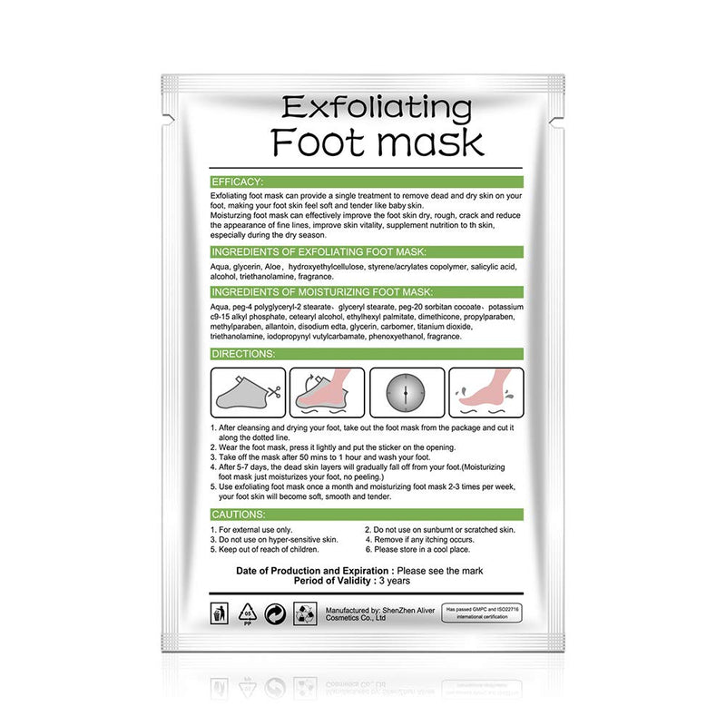 Foot Peel Mask 3 Pack, Baby foot Mask Remove Dead and Dry Skin Callus & Get Smooth Baby Feet Moisturizing Foot Mask Peel Exfoliating Foot Treatment for Men and Women（Aloe） Aloe - BeesActive Australia