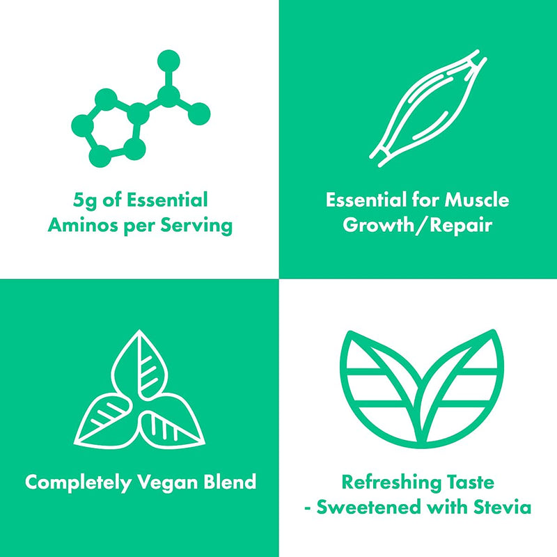 EAA Amino Acids Powder | All 9 Essential Amino Acids Including BCAA's and 2 Grams of Leucine per Serving | Apple & Kiwi Flavour | 348g - 60 Servings (5g of EAA's per Serving) | Love Life Supplements - BeesActive Australia