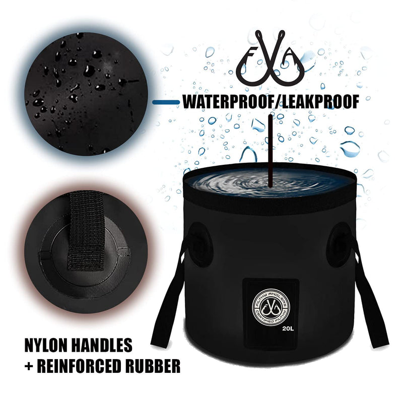 Filthy Anglers Waterproof, Collapsible Fishing Bucket 20L (5 Gallon) - BeesActive Australia