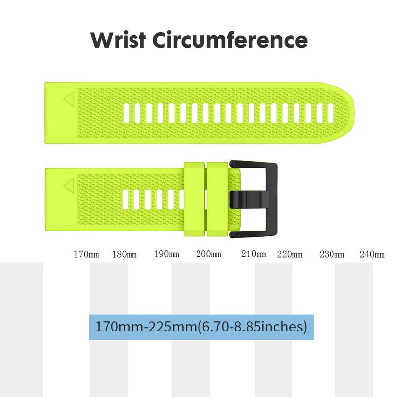 Notocity Compatible Fenix 5 Band 22mm Width Soft Silicone Watch Strap for Fenix 5 Plus/Fenix 6/Fenix 6 Pro/Fenix 7/exip/Forerunner 935/945/Approach S60/Quatix 5(Green) Green - BeesActive Australia