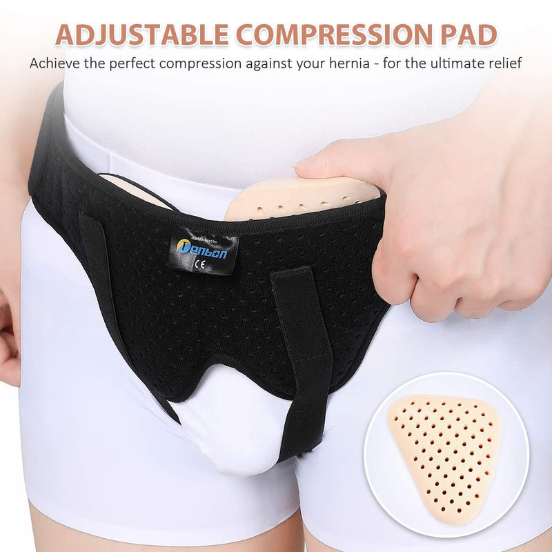 Tenbon Hernia Belt for Men and Women Flexible Adjustable Hernia Belt Hernia Support Pain Relief with 2 Removable Compression Pads (M) - BeesActive Australia