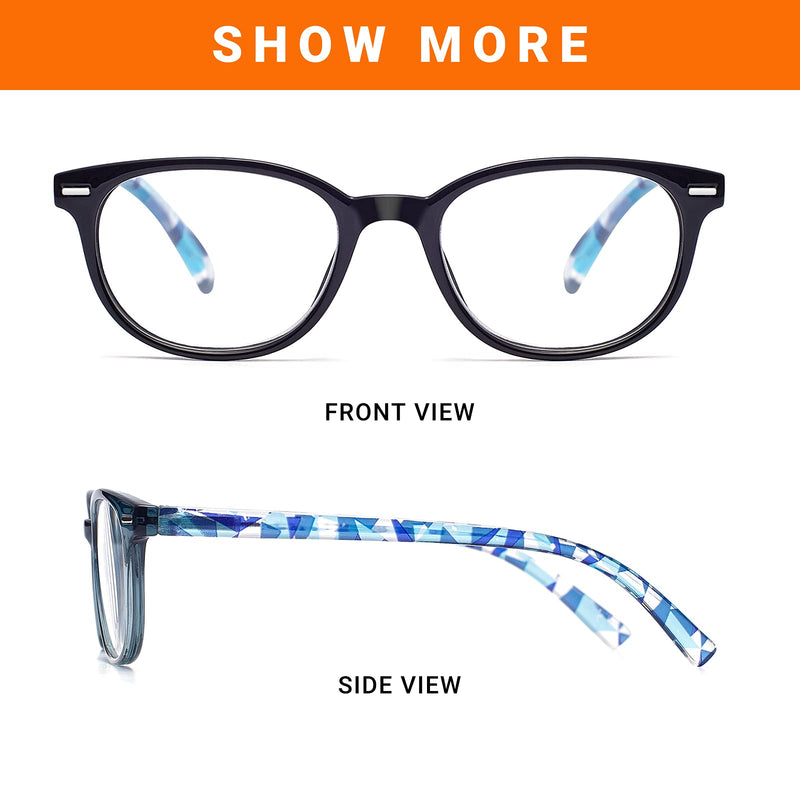 EFE Womens Mens Reading Glasses 5 Pack - Classic Magnifying Glasses with Spring Hinges for One Power Readers(Blue, 1.0) 5 Pack Blue 1.0 x - BeesActive Australia